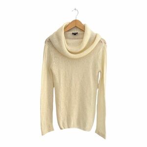 Wooden Ships Ivory Cream Mohair Blend Cowl Neck Knit Sweater M/L